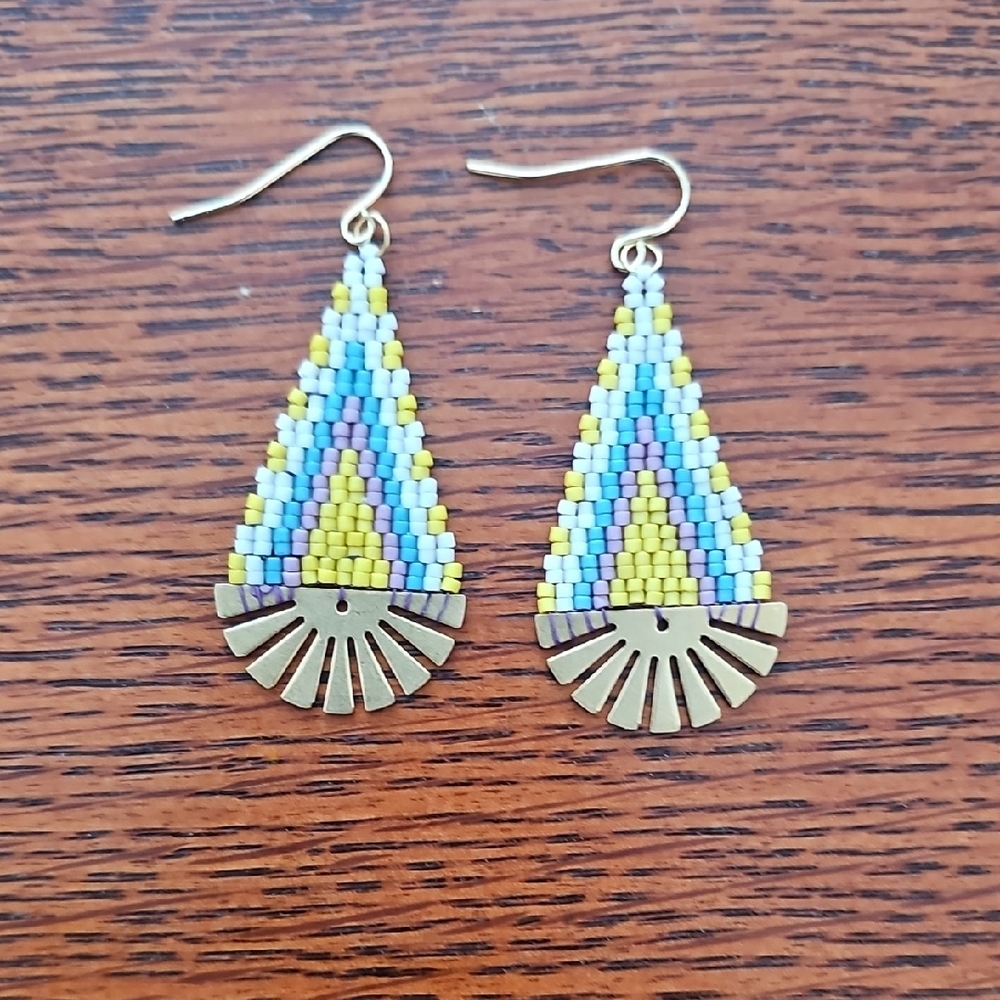 Colorful Beaded Drop Earrings